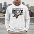 Mallard Duck Hunting Camo Easily Distracted Duck Dad Men Sweatshirt