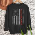American Flag Cheer Dad Vintage Patriotic Father Cheerleader Men Sweatshirt