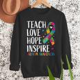 Autism Awareness Ribbon Mom Dad Kids Autistic Support Autism Men Sweatshirt