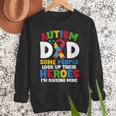Autism Dad Puzzle Ribbon Proud Son Hero Autism Awareness Men Sweatshirt