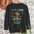 Autism Dad Son Father Autistic Kid Awareness Jesus Christian Men Sweatshirt