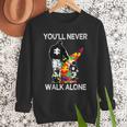 Autism Dad Support Alone Puzzle You'Ll Never Walk Men Sweatshirt