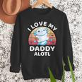 Axolotl Kids Teens Retro Sunset I Love My Daddy Men Sweatshirt