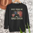Best Frenchie Dad Ever Bulldog American Flag Men Sweatshirt