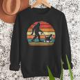 Bigfoot Walking a Dog Bernedoodle Dog Dad Men Sweatshirt