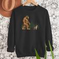 Boston Terrier Bigfoot Dog Walking Dog Mom Dad Kids Men Sweatshirt