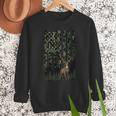 Camo Deer American Flag Graphic Hunting Men Dad Boys Men Sweatshirt