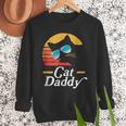 Cat Daddy Vintage 80s Style Cat Retro Sunglasses Distressed Men Sweatshirt