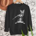 Cat Playing The Clarinet For Cat Lover Cat Mom Cat Dad Men Sweatshirt