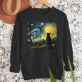 Cat Starry Night Van Gogh Cat For Cat Lover Cat Mom Cat Dad Men Sweatshirt