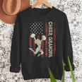 Cheer Grandpa US Flag Dad Patriotic Cheerleader Fathers Day Men Sweatshirt