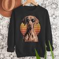 Cool Retro Vizsla Dog Mom Dad Vintage Pet Lovers Men Sweatshirt