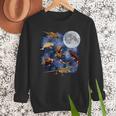 Crested Gecko Moon Retro Reptile Mom Dad Breeder Lover Men Sweatshirt