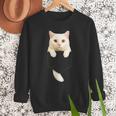 Cute Cat Pocket Cat Mom Cat Dad Cat Lover Men Sweatshirt