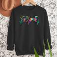 Dachshund Doxie Weenie Mom Dad Heartbeat Tie Dye Dog Men Sweatshirt