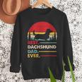 Dachshund Long Haired Best Dad Ever Dog Vintage Retro Men Sweatshirt