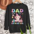 Dad Of The Birthday Girl Axolotl Bday Party Family Men Sweatshirt