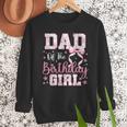 Dad Of The Birthday Girl Pink Bow Flower Birthday Girl Men Sweatshirt