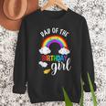 Dad Of The Birthday Girl Rainbow B-Day Matching Family Men Sweatshirt