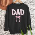 Dad Birthday Squad Matching Coquette Bow Family Party Men Sweatshirt Dad Birthday Squad Matching Coquette Bow Family Party Men Sweatshirt