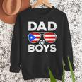 Dad Of Boys Fathers Day Retro Puerto Rico Flag Boricua Dad Men Sweatshirt