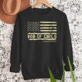 Dad Of Girls Outnumbered US Flag Father's Day Daughter Dad Men Sweatshirt