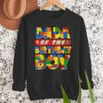 Dad And Mom Dada Birthday Boy Building Bricks Family Party Men Sweatshirt
