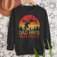 Dad Pays Mom Prays Dirt Bike Retro Motocross Boys Kids Men Sweatshirt