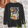 Dad Of The Wild Two Zoo 2nd Birthday Safari Jungle Animal Men Sweatshirt