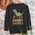 Daddy Saurus Dinosaur Dad Of Two Kids Dino Family Men Sweatshirt