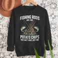 Fishing Rods Are Like Potato Chips Dad Fisherman Men Sweatshirt