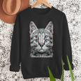 Glitch Weird Cat Kitten Optical Illusion Cat Mom Dad Men Sweatshirt