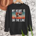 My Heart Is On The Line Football Mom Dad Offensive Lineman Men Sweatshirt
