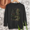 JROTC Dad United States Distressed Camo w US Flag Men Sweatshirt