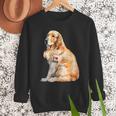 I Love Dad Patriotic Golden Retriever Canine Dog Lover Men Sweatshirt