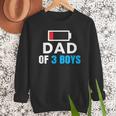 Matching Father's Day Low Battery Dad Of 3 Boys Men Sweatshirt