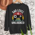 New Dad Shirt Dad Level 4 Unlocked For 4 Kids Gaming Men Sweatshirt