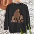 Papa Bear Dad Two Cubs Daddy Bear 2 Kids Father's Day Men Sweatshirt