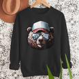Papa Bear Face Cool Dad Style Retro Fathers Day Daddy Bear Men Sweatshirt