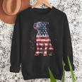 Patriotic Pitbull American Flag 4th Of July Dog Pitbull Dad Men Sweatshirt
