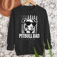 Pitbull Dad Men Pitbull Lover For Dog Dad American Flag Men Sweatshirt