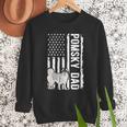 Pomsky Dad American Flag Pomsky Owner Pomsky Lover Men Sweatshirt