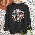 Proud Greyhound Dad American Flag Patriotic Greyhound Dad Men Sweatshirt