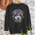 Proud Husky Dad American Flag Patriotic Husky Dad Men Sweatshirt