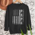 Proud Papa Fathers Day 2025 Dad America USA Flag Men Sweatshirt
