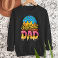 Retro Ice Cream Drip Softball Dad Game Day Dad Father's Day Men Sweatshirt Retro Ice Cream Drip Softball Dad Game Day Dad Father's Day Men Sweatshirt