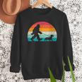 Retro Sasquatch Lover Doxie Wiener Dog Walker Bigfoot Walking a Dog Dachshund Weiner Dog Dad Weenie Small Men Sweatshirt