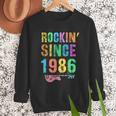 Rockin' Since 1986 Vintage Rockstar 40th Birthday Mom Dad 40 Men Sweatshirt
