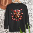 Rottweiler Heart Glasses Cute Rottie Dog Lover Mom Dad Kids Men Sweatshirt