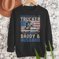 Semi Truck Driver Trucker Daddy Husband US American Flag Men Sweatshirt